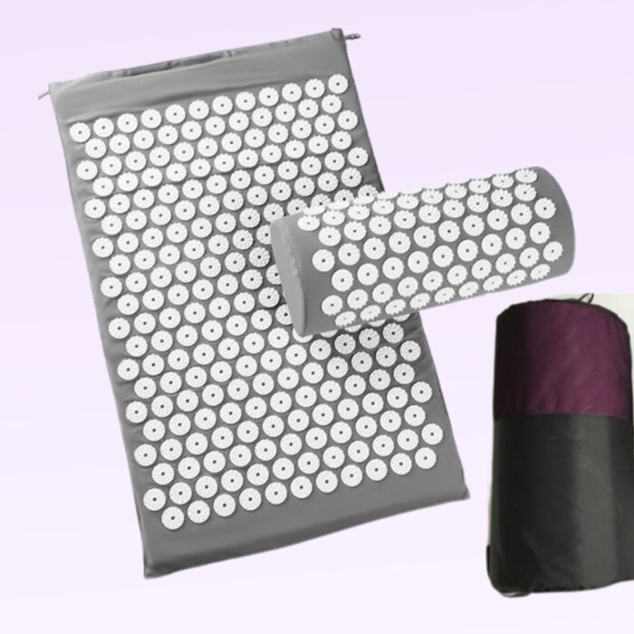 Acupressure Mat Set with carrying bag- grey
